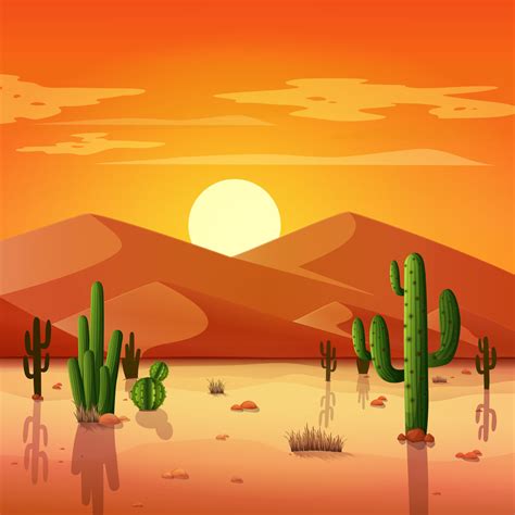 Cartoon Background Of Desert Stock Photo By Off