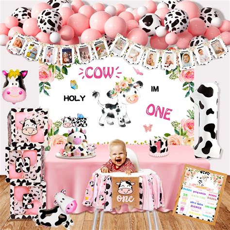 Amazon Holy Cow I M One Birthday Decorations Supplies Cow Theme