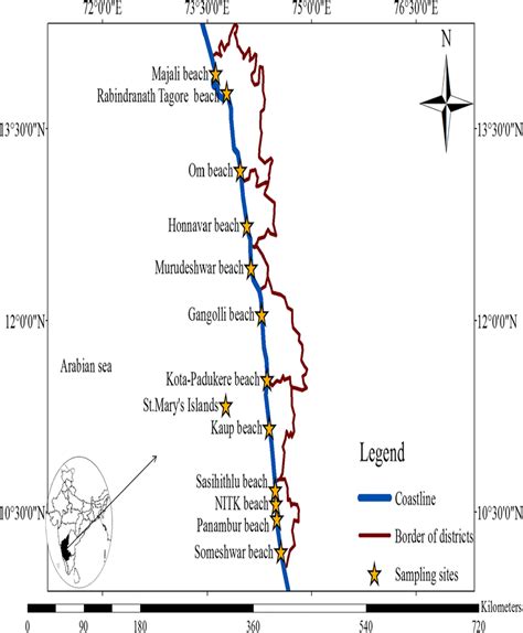 Map showing study sites of coastal Karnataka | Download Scientific Diagram