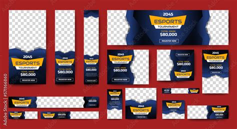 Esports Tournament Banner templates with standard size and place for photos. Online games ...