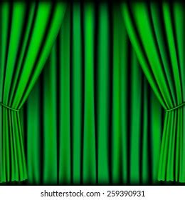 Green Curtain Vector Background Stock Vector (Royalty Free) 259390931 ...