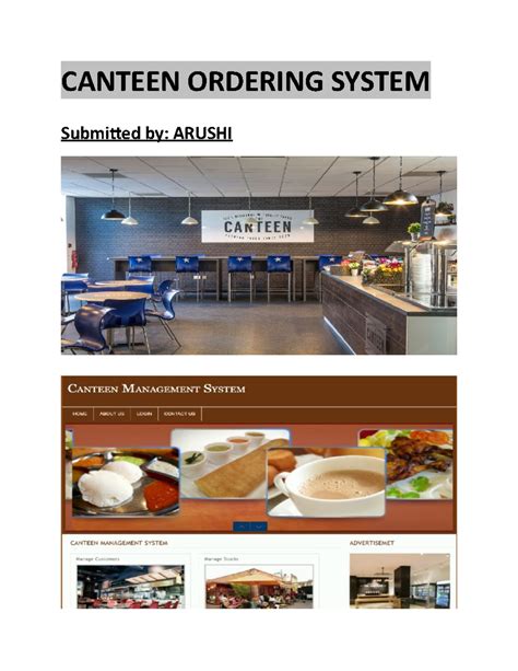 Canteen Ordering System CANTEEN ORDERING SYSTEM Submitted By ARUSHI