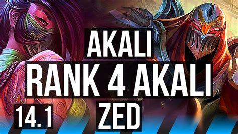 Akali Vs Zed Mid Rank Akali Solo Kills Games