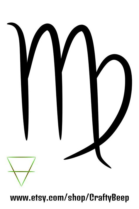 Virgo Zodiac Sign with Earth Element Symbol. Digital Download ...