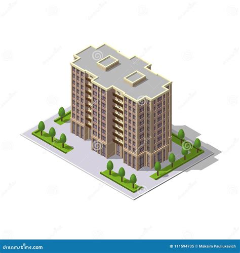 Edificio Isométrico 3d Torre Del Vector Ilustración Del Vector