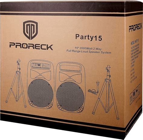 Portable 15 Inch 2000 Watt Powered Pa Speaker System Proreck