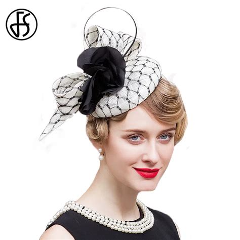 Buy Fs Fascinator Black And White Hat Wedding Flower