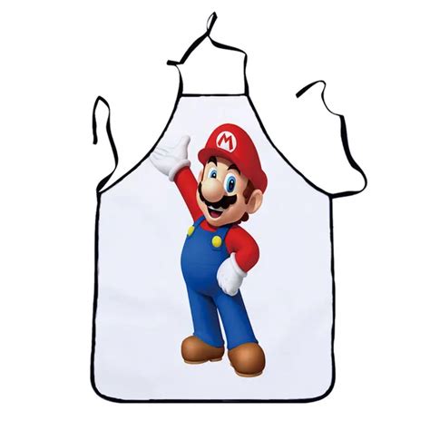 Cartoon Super Mario Apron Sleeveless Waterproof Anti Oil Aprons Kitchen