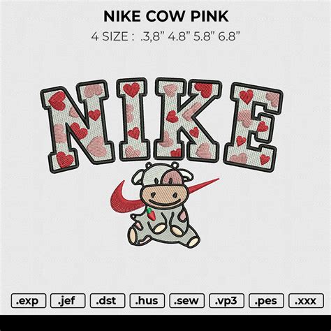 Nike Cow Pink Embroiderystores