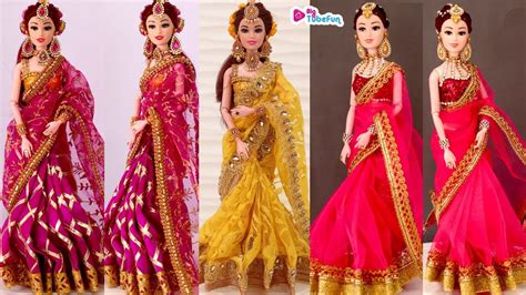 Barbie Doll Haldi Ceremony Saree Making Compilation Indian Bridal Doll