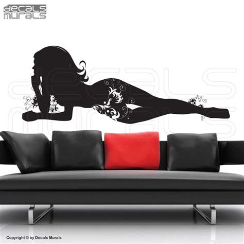 Wall Decals LAYING WOMAN SILHOUETTE Life Size Art Stickers Vinyl ...