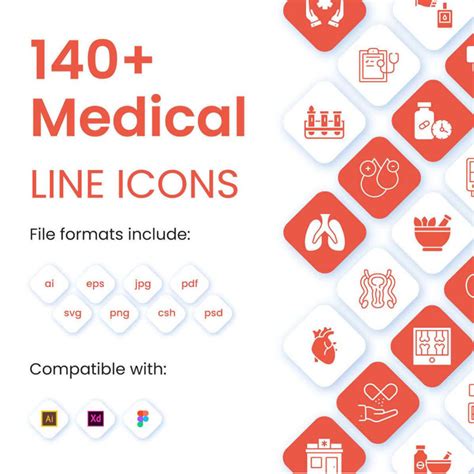 Colección de iconos lineales médicos