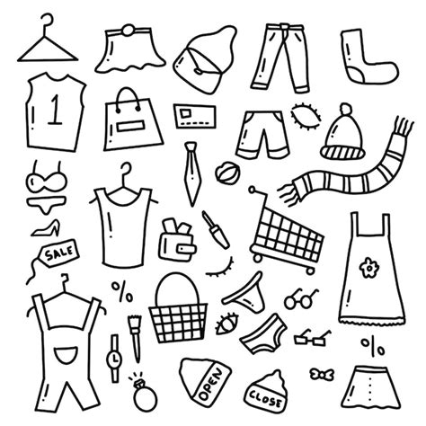 Premium Vector Fashion Clothes Doodle Hand Drawn Illustration