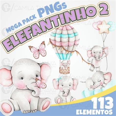 Kit Digital Png Elefantinho 2 Pague 1 Leve 3 Elo7