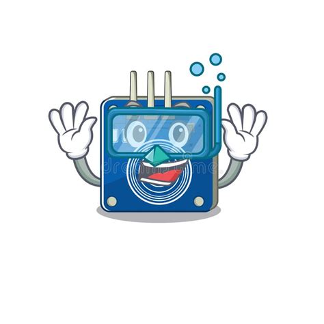 Diving Touch Sensor With The Cartoon Shape Stock Vector Illustration