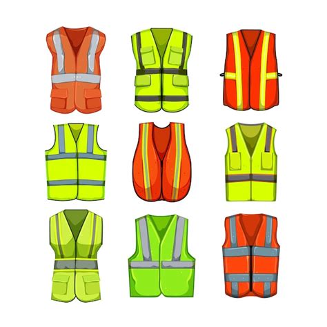 Premium Vector Safe Vest Set Cartoon Vector Illustration