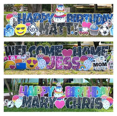 Best Yard Sign Rental Company Big Happy Birthday Yard Signs