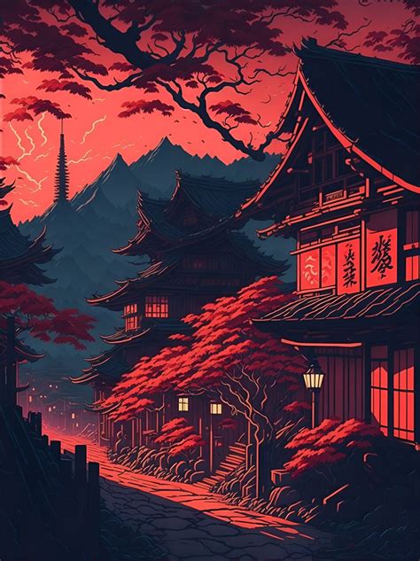 Wall Art Print | Japan sunset landscape | Abposters.com