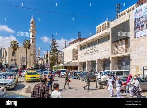 View Of Mosque Towers And Information Centre In Manger Square