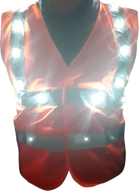 Amazon Fr Ledwarning Gilet Orange Pro De S Curit Fluo Leds