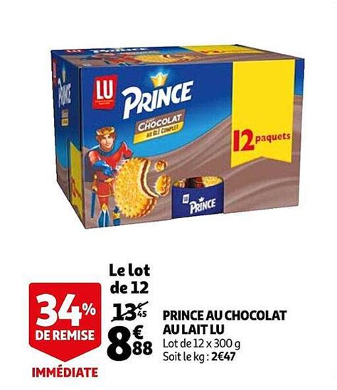 Promo Prince Au Chocolat Au Lait Lu Chez Auchan