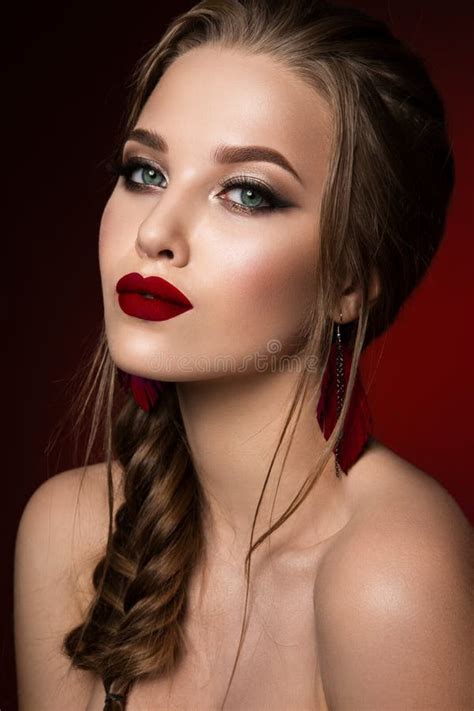 Make Up Glamour Portrait Of Beautiful Woman Model With Fresh Makeup