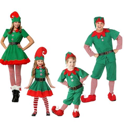 Christmas Elves Costumes Family Matching Clothes Mother and Me Dress ...