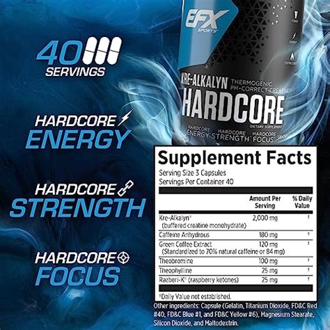 EFX Sports Kre Alkalyn Hardcore Thermogenic PH Correct Creatine