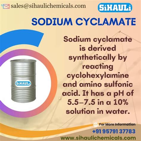 Sodium Cyclamate Powder Manufacturers Suppliers Exporters From Vasai