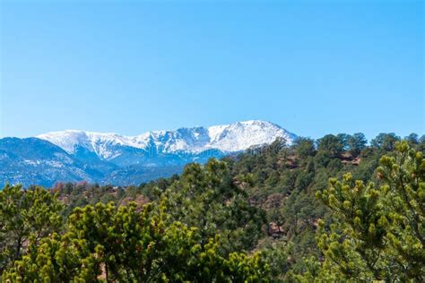 Pikes Peak in Colorado Springs, Colorado Stock Image - Image of valley ...