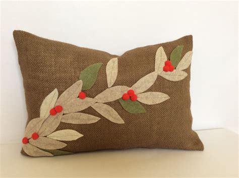 Christmas Lumbar Pillow Cover Burlap Pillow Burlap Holiday