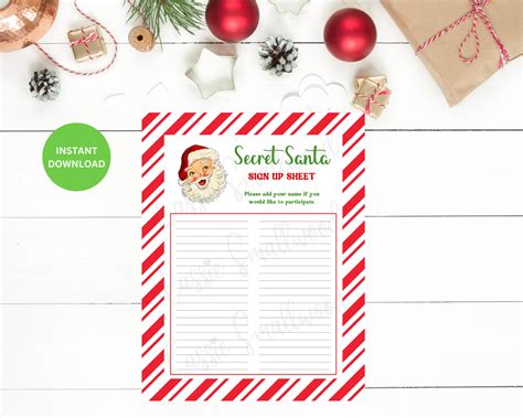 Printable Secret Santa Gift Exchange Templates – Cassie Smallwood