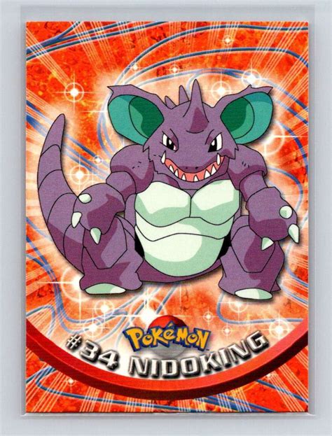 Nidoking Pokemon Topps Tv Animation Series Non Holo St Print Nm