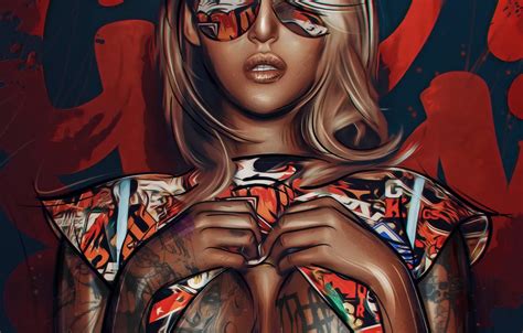 Wallpaper Chest Girl Hands Art Glasses Matthew Maymac Iesha For