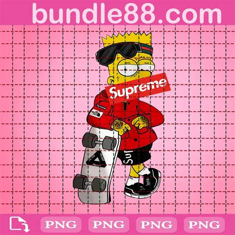 Bart Simpson Supreme Png Svg Png Dxf Eps Digital Files April 2025