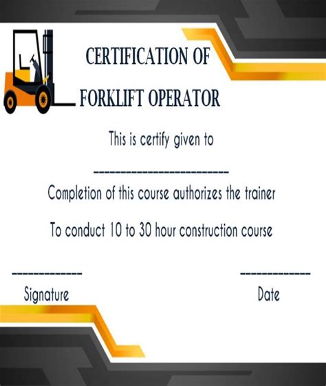 15 Forklift Certification Card Template For Training Providers