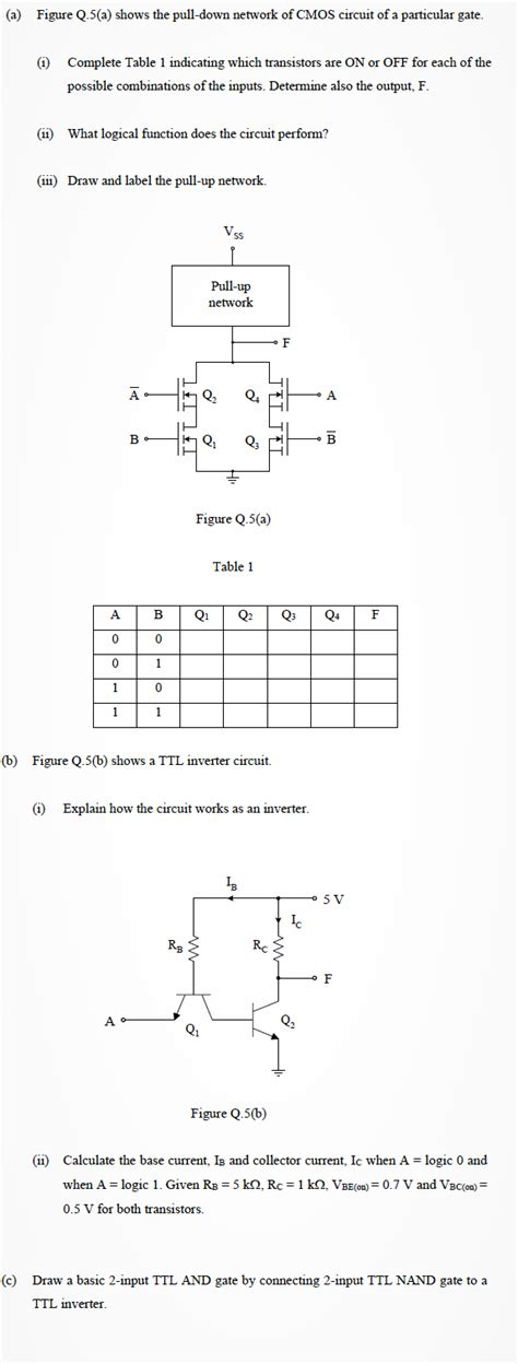 Solved A Figure Q 5 A Shows The Pull Down Network Of CMOS Chegg