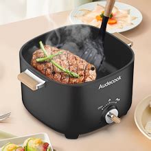 Amazon Audecook Hot Pot Electric 2 5L Portable Nonstick Multicooker For 1 3 Persons