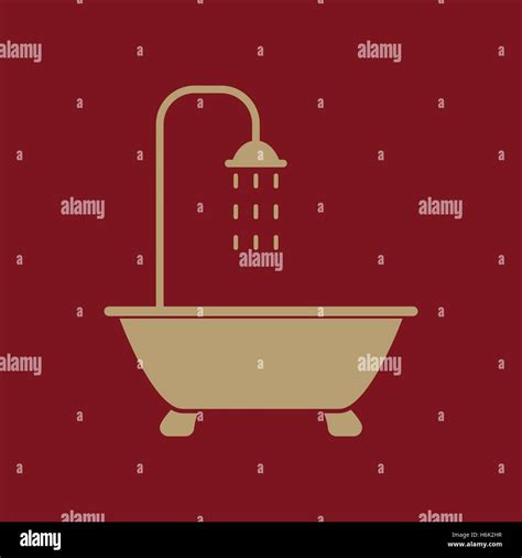 The Shower Icon Bathroom Symbol Flat Vector Illustration Stock Vector