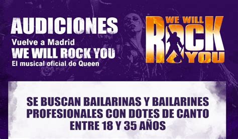 Audiciones Bailarinas Y Bailarines Para We Will Rock You Danza Es