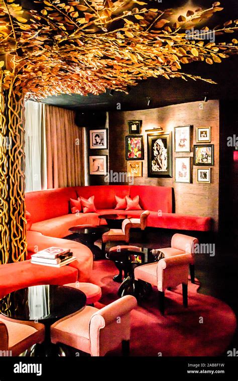 Interior Design Of Beautiful Lounge Bar Restaurant With Table Seating