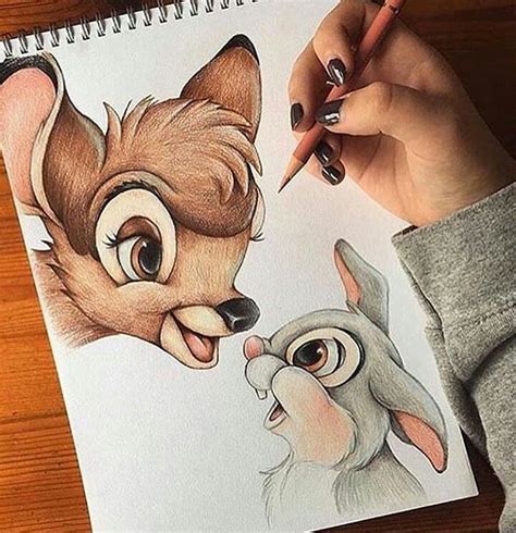 Bambi And Thumper Amazing Drawings Beautiful Drawings Cool Drawings