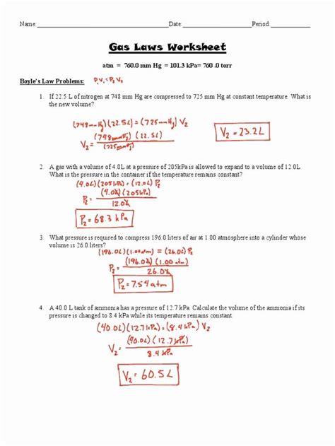 Boyles Law Questions And Answers