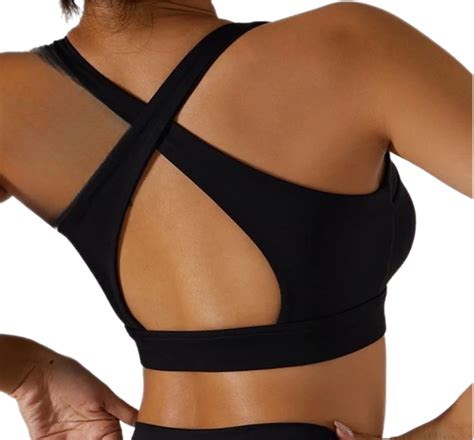 Ebony Black Zip Front Sports Bra Hey Doll