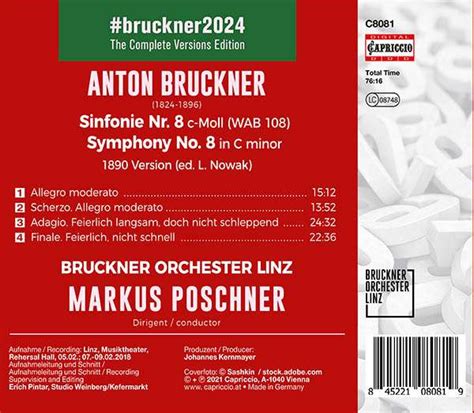 Anton Bruckner Bruckner 2024 The Complete Versions Edition