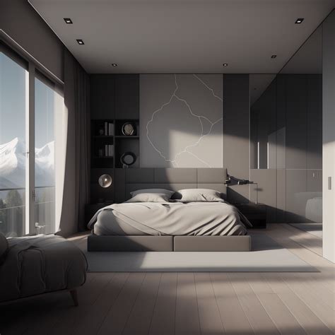 A Close Up Of A Bedroom With A Bed And A Large Window Seaart Ai