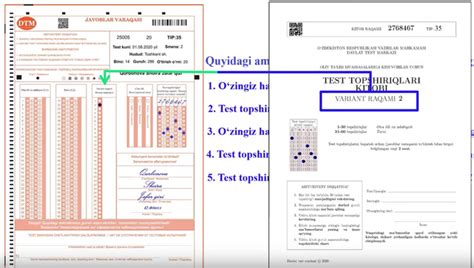Abituriyentlar uchun javoblar varaqasi bilan ishlash qo‘llanmasi – O ...