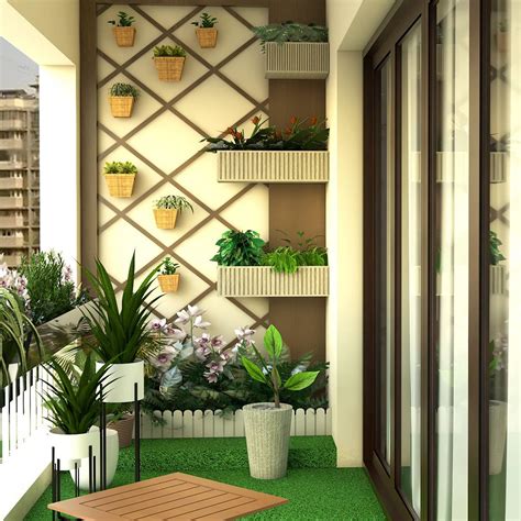 Low Maintenance Compact Balcony Design Livspace