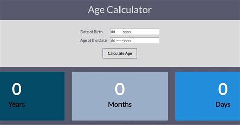 Develop An Age Calculator By Using Htmlcss And Javascript