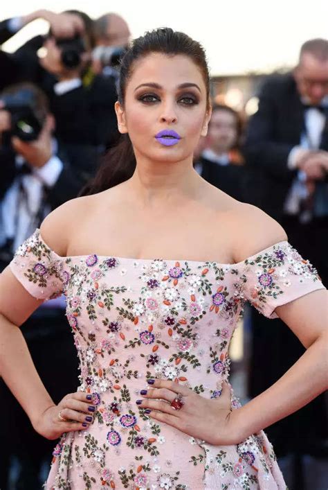 Cannes 2023 Urvashi Rautela Wears Ink Blue Lipstick Copying Aishwarya